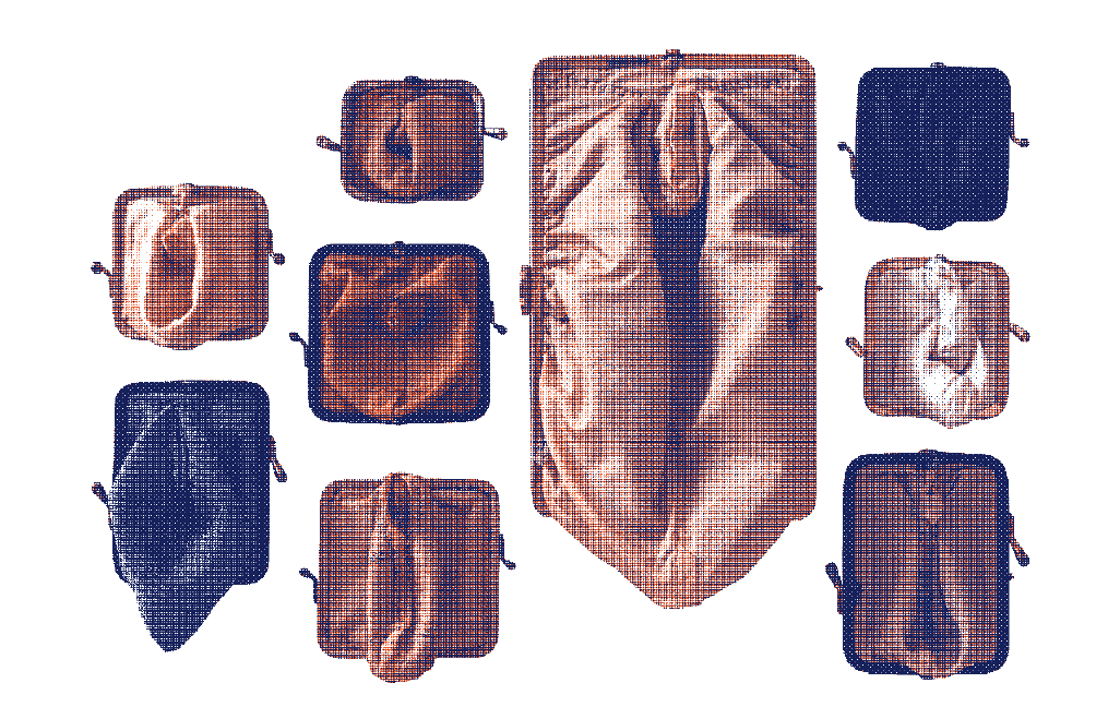 Portefeuilles ouverts en tissu formant des vagins, illustrant la précarité menstruelle et les inégalités économiques liées au sexe - Marguerite & Cie