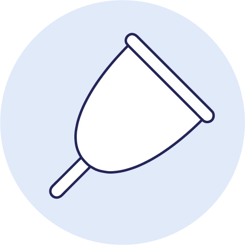 Icone de cup menstruelle qui permet de se baigner pendant les règles