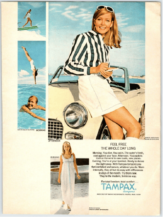 pub pour des protection périodiques tampax des années 1960